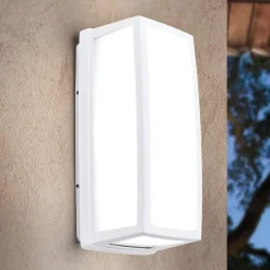 Hvid LED udendørs væglampe Bob i aluminium, IP54