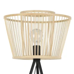 Hykeham gulvlampe, højde 129,5 cm, natur/sort, bambus