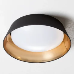 I sort-guld – rund LED-loftlampe Ponts