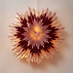 Ice dekostjerne, papir, uden fatning, pink-rød