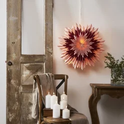 Ice dekostjerne, papir, uden fatning, pink-rød