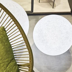 Ideal Lux Doris lampe med jordspyd, hvid, plast, Ø 78 cm