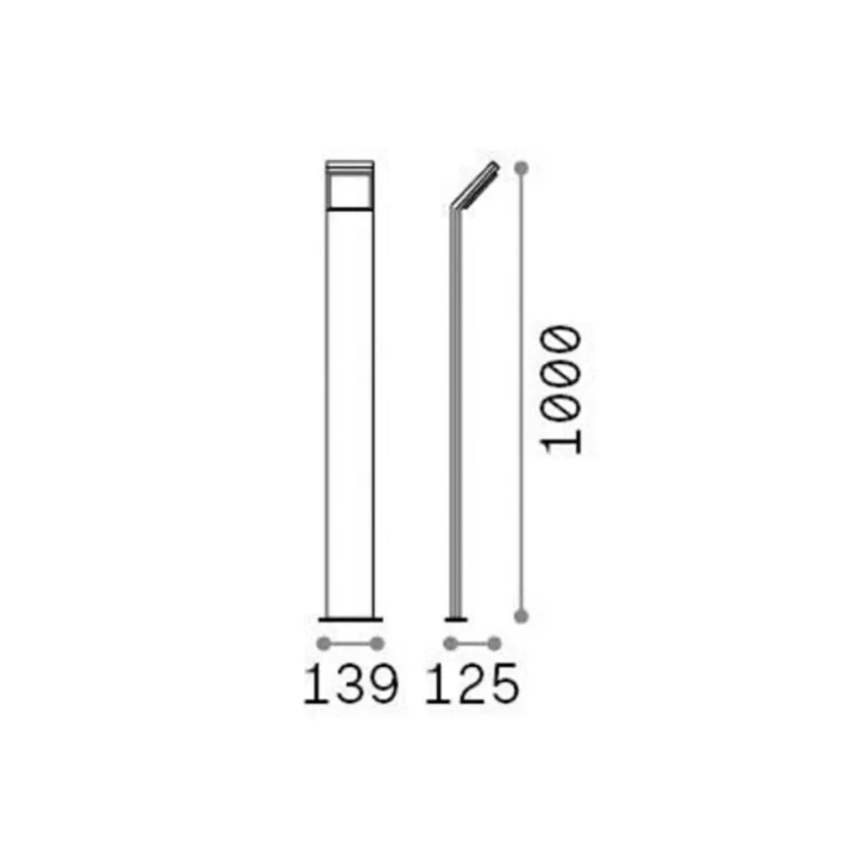 Ideal Lux LED-gadelampe Style hvid højde 100 cm aluminium 3.000 K