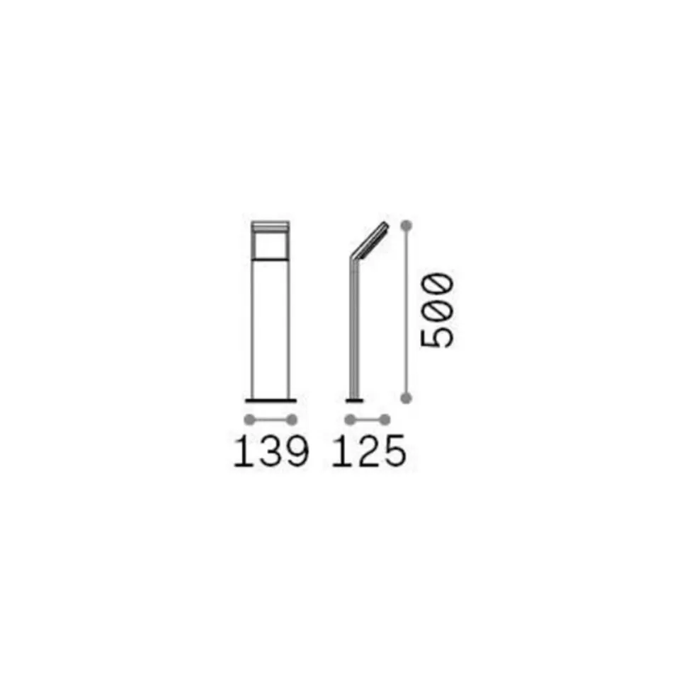 Ideal Lux LED-gadelampe Stil grå, højde 50 cm aluminium 3.000 K