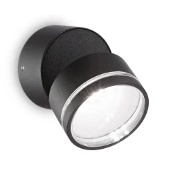 Ideal Lux Omega Round LED-væglampe, 4.000 K, sort