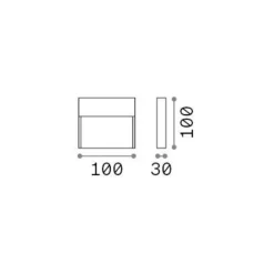 Ideal Lux udendørs væglampe Dedra, antracit, 10 x 10 cm