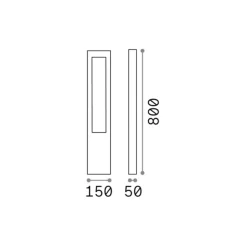 Ideal Lux Vega vejlampe, brun, aluminium, højde 80 cm