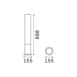Ideal Lux vejlampe Edo round, antracit, GX53