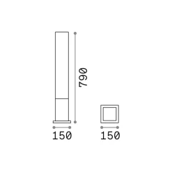 Ideal Lux vejlampe Edo square, antracit, GX53
