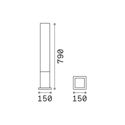 Ideal Lux vejlampe Edo square, kaffebrun, GX53