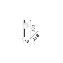 Ideal Lux væglampe Binomio messingfarvet 1 lyskilde metalglas