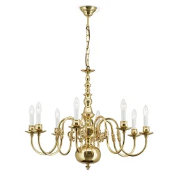 IMKE lysekrone i poleret messing med otte lys