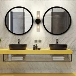 Imperial væglampe, sort, 2 lyskilder, stål, glas, IP44