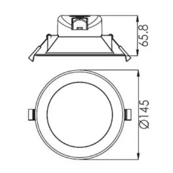 Indbygget loftlampe med LED Acrux, Ø 15 cm, sølvfarvet mat, CCT