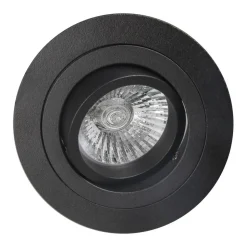 Indbygningslampe Básico, rund, mat sort