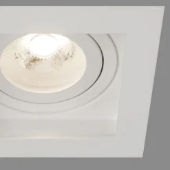 Indbygningslampe Grid One, hvid, 10 x 10 cm, aluminium, GU10