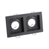 Indbygningslampe Grid Two, 2 lyskilder, sort, 18,5x10 cm, aluminium, GU10