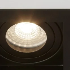 Indbygningslampe Grid Two, 2 lyskilder, sort, 18,5x10 cm, aluminium, GU10