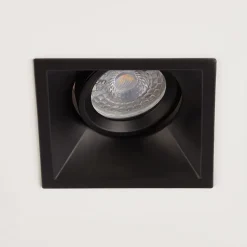 Indbygningslampe Slim Trim Square, sort, 9 x 9 cm, aluminium, GU10