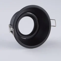 Indbygningslampe Slim Trim, sort, Ø 9,4 cm, IP20, aluminium, GU10