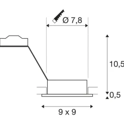 Indbygningsspot New Tria 1 GU, svingbar