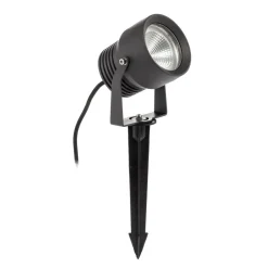 Irina udendørs LED-spot, jordspyd, stik, grå, metal