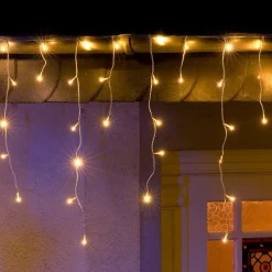 Isregn LED-lysforhæng, varmhvid, hvid, 3m