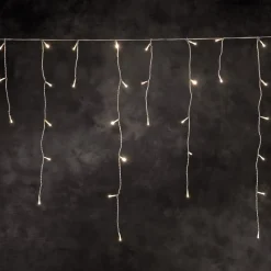 Isregn LED-lysforhæng, varmhvid, hvid, 3m