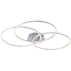 Ivanka LED-loftlampe, 3 ringe, stål