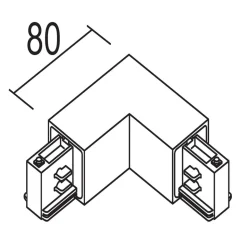 Ivela 90° hjørnejord indvendigt til LKM quadro, hvid