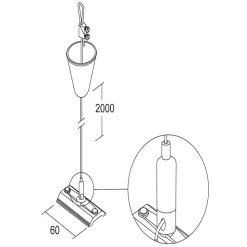 Ivela LKM rebophæng 200 cm, hvid, rebspænder