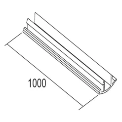 Ivela LKM skinneafdækning, sort, længde 100 cm