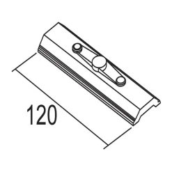 Ivela LKM stødstykke til skinneophæng, længde 12 cm