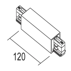Ivela længestilslutning m. mulig strømforb., sort