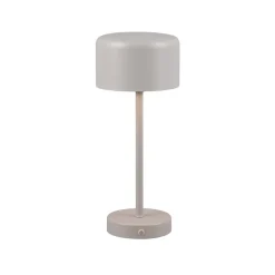 Jeff LED genopladelig bordlampe, grå, højde 30 cm, metal