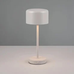 Jeff LED genopladelig bordlampe, grå, højde 30 cm, metal