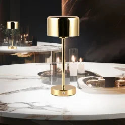 Jeff LED-bordlampe, messing, højde 30 cm, metal