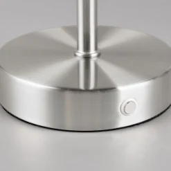 Jeff LED-bordlampe, nikkelfarvet, højde 30 cm, metal