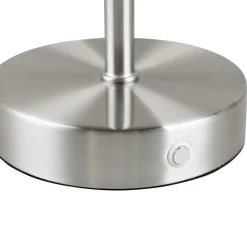 Jeff LED-bordlampe, nikkelfarvet, højde 30 cm, metal