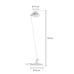 Jieldé Loft D1200-gulvlampe, justerbar, hvid
