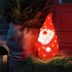 Julemand LED-dekorationsfigur rød IP44 højde 38 cm