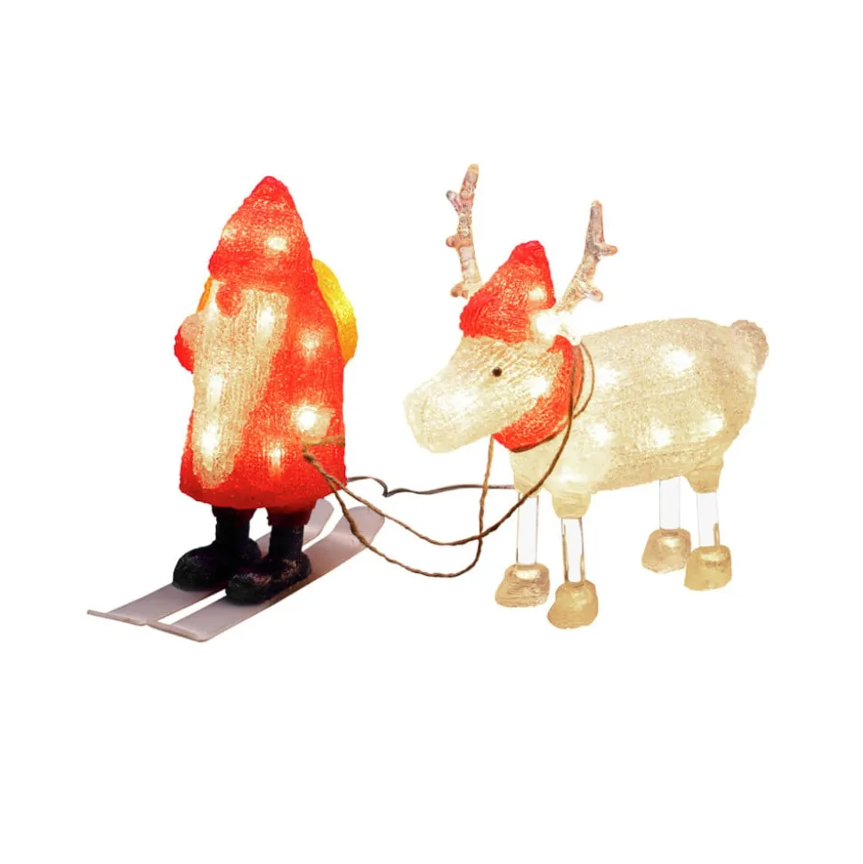 Julemand og Rensdyr LED-dekorationslampe, IP44