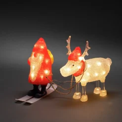 Julemand og Rensdyr LED-dekorationslampe, IP44