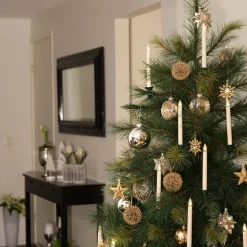 Juletræslys LED kabelløs 16 cm, hvid, 10 lyskilder