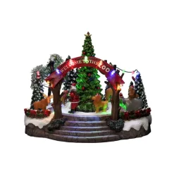 Jule-zoo borddekoration, farverige LED'er og musik