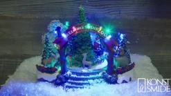 Jule-zoo borddekoration, farverige LED'er og musik