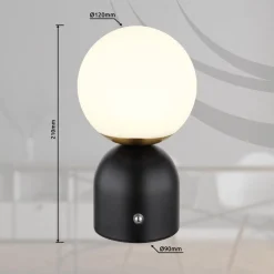 Julsy LED genopladelig bordlampe, sort, højde 21 cm, metal, CCT