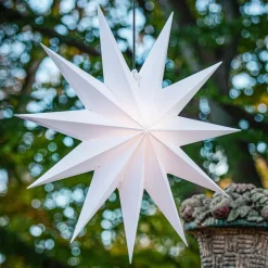 Jumbo stjerne, udendørs, 11 takker, Ø 100 cm hvid