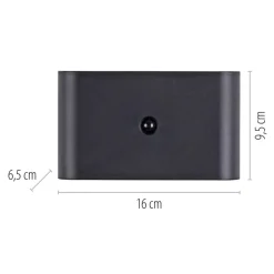 JUST LIGHT. LED-batteridrevet væglampe Ziddy sort Sensor 3.000K