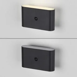 JUST LIGHT. LED-batteridrevet væglampe Ziddy sort Sensor 3.000K